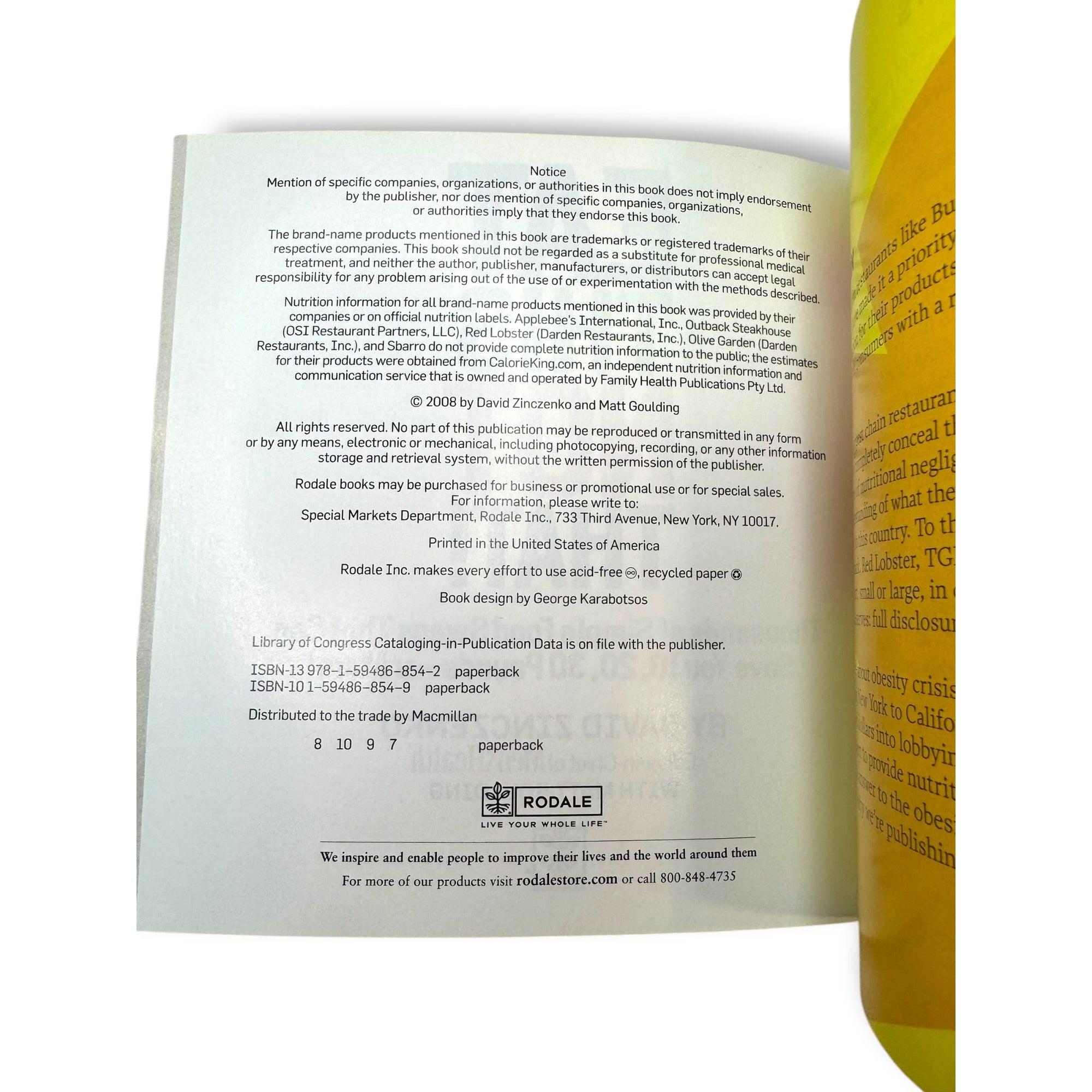 Eat This Not That! The No-Diet Weight Loss Solution By David Zinczenko Paperback 304 Pages