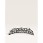 1950s Clear Crystal Crown Brooch Silver Tone Tiara Royal Vintage