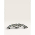 1950s Clear Crystal Crown Brooch Silver Tone Tiara Royal Vintage