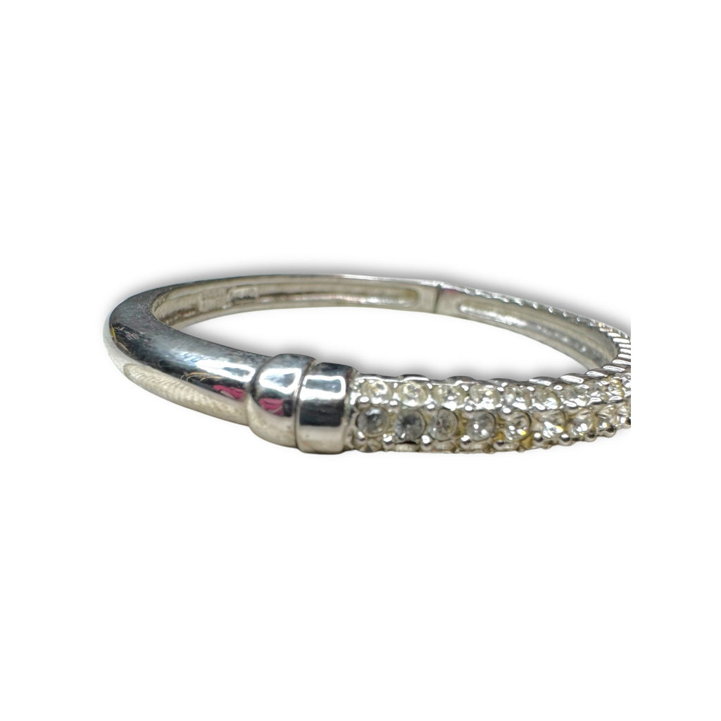 Vintage Nolan Miller Silver Crystal Bangle Bracelet