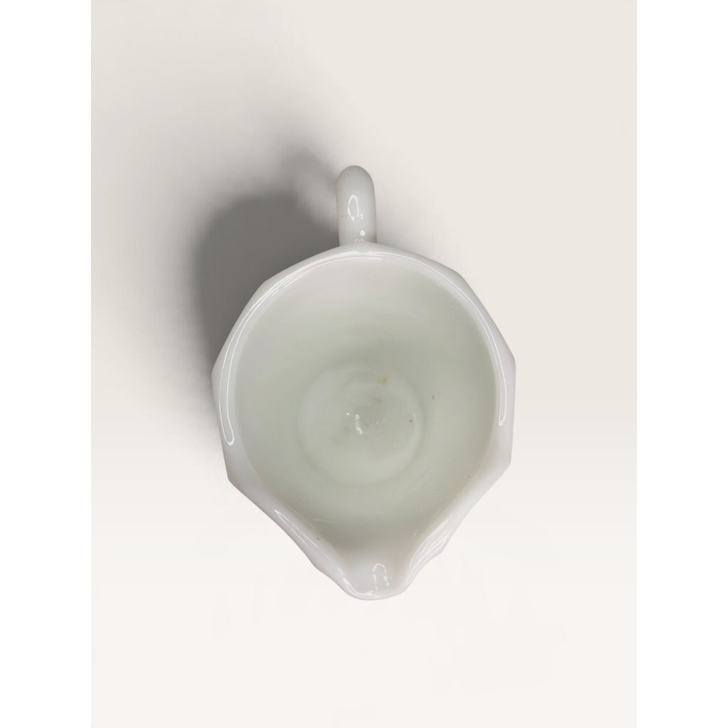 Westmoreland Milk Glass Paneled Grape Pitcher Creamer 4.5 Inch UV Glow