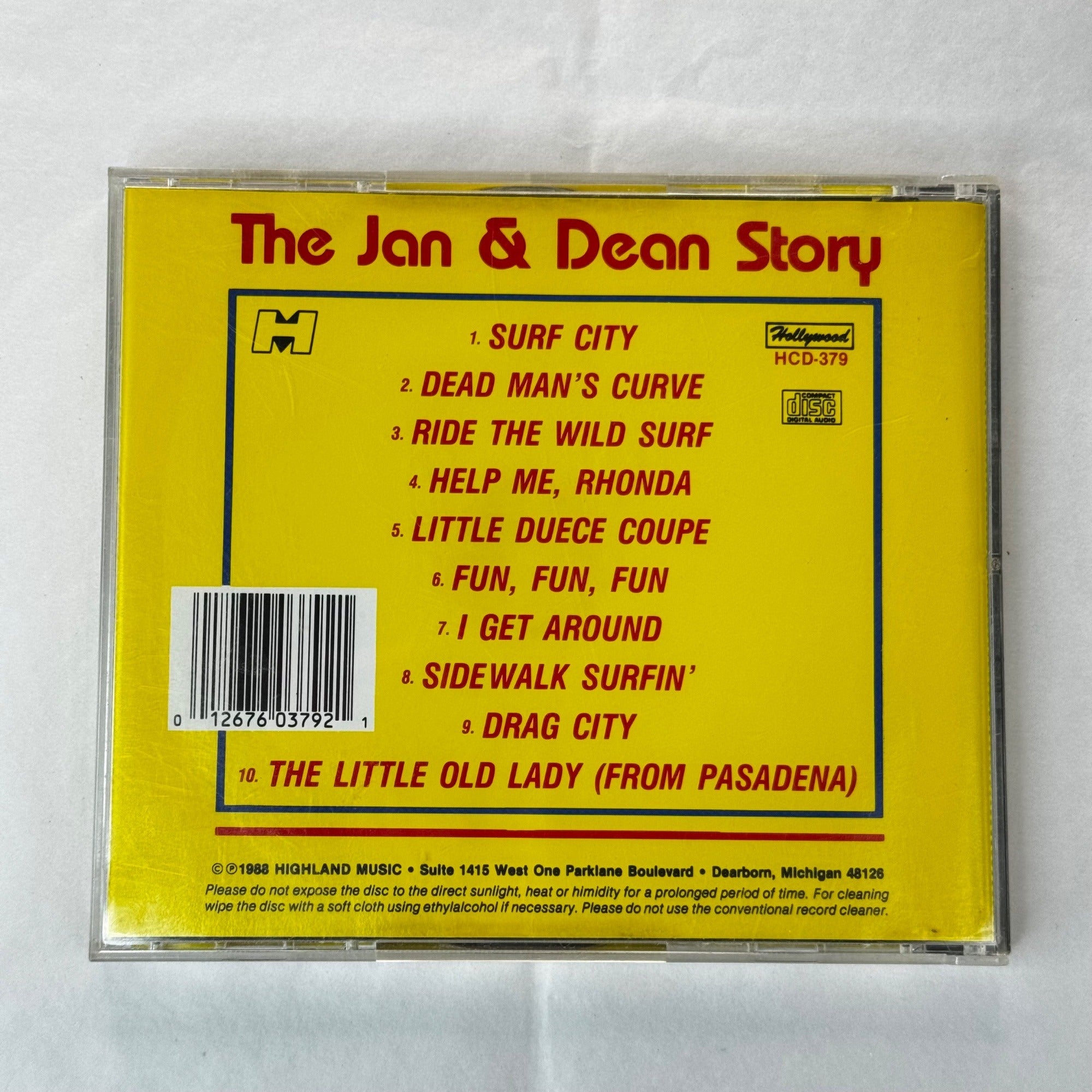 The Jan & Dean Story 1988 CD Hollywood Recordings Surf/Pop Classics Pre-Owned Good