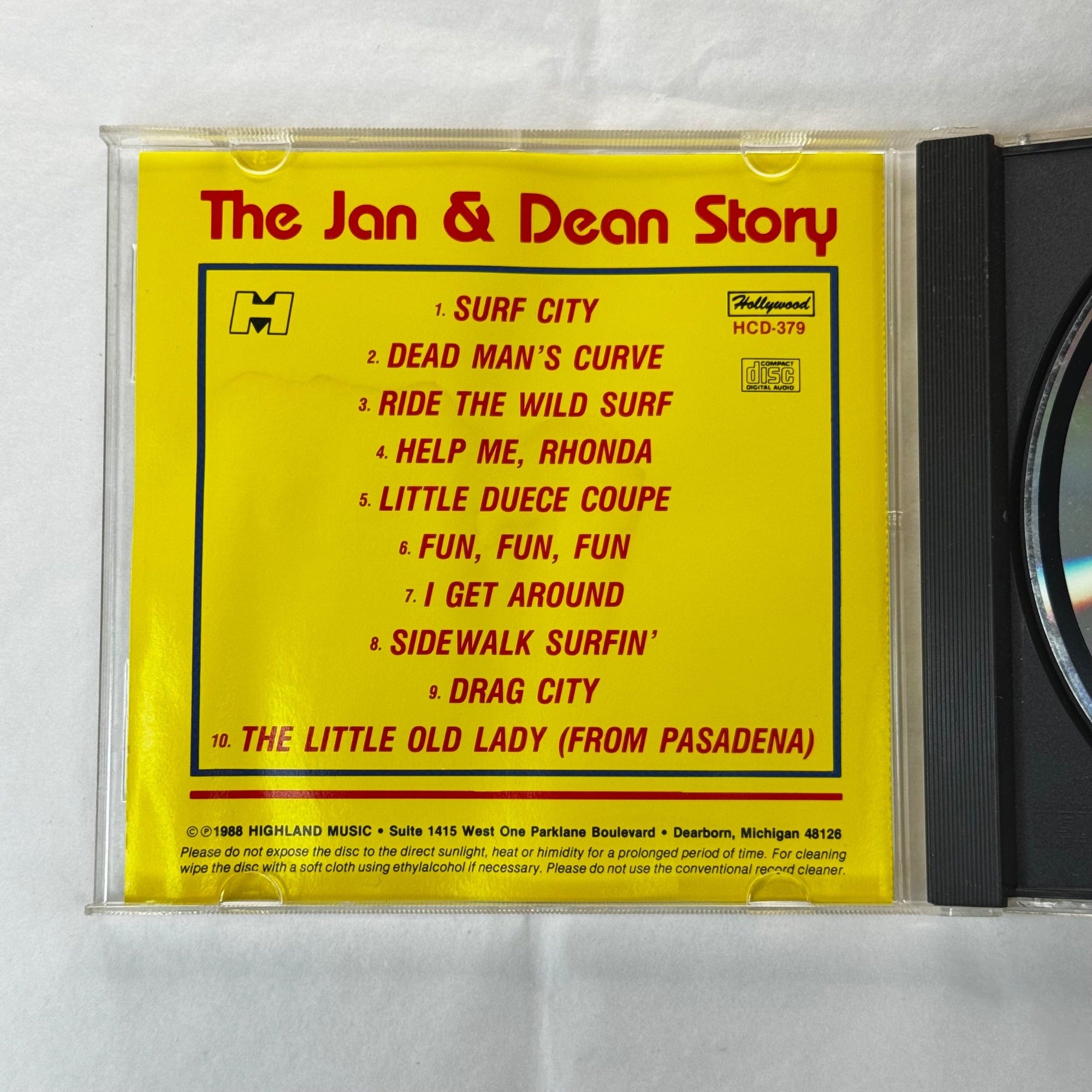 The Jan & Dean Story 1988 CD Hollywood Recordings Surf/Pop Classics Pre-Owned Good