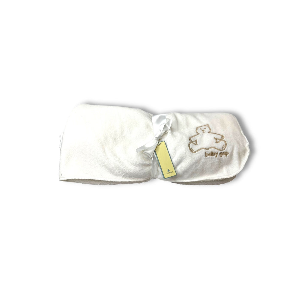 Baby Gap White Plush Brannan Bear Baby Blanket New