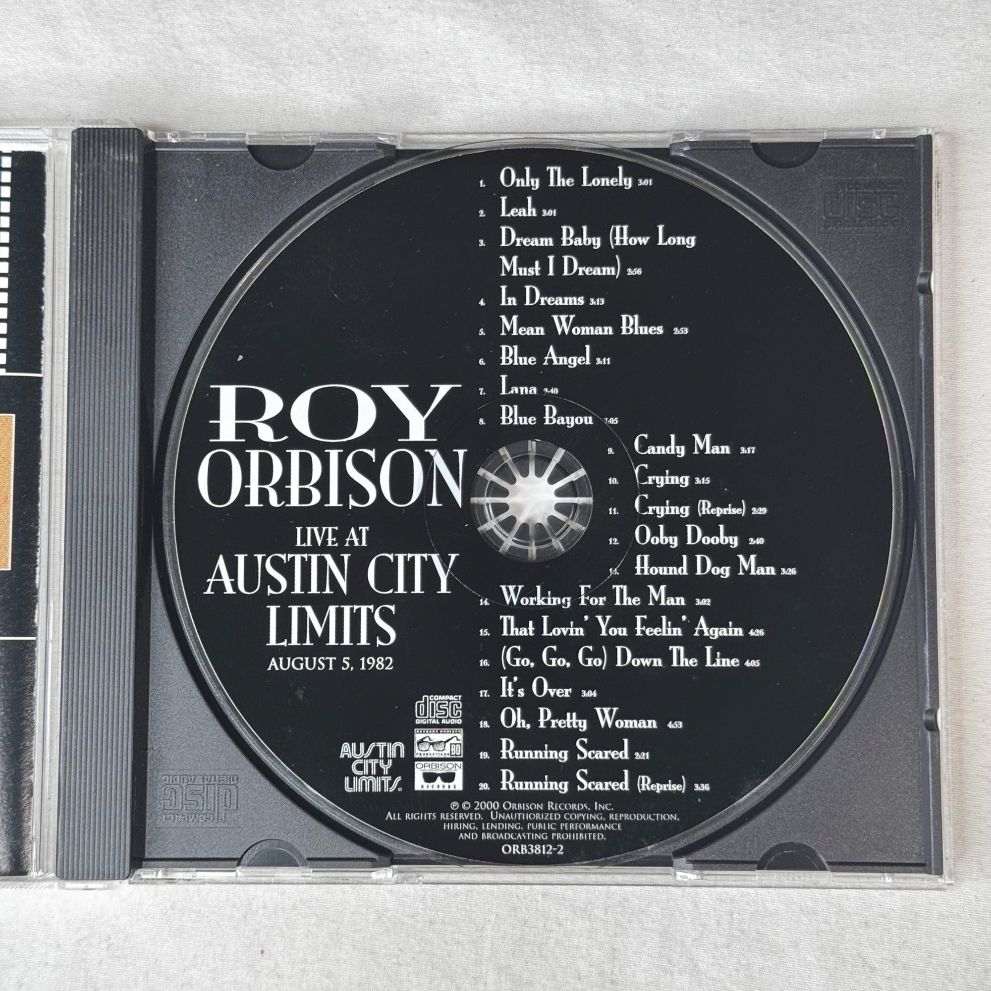 Roy Orbison Live At Austin City Limits August 5 1982 CD 2000 Orbison Records
