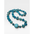 West Germany Blue Swirl Acrylic Cluster Beaded 1950s Statement Necklace Vintage