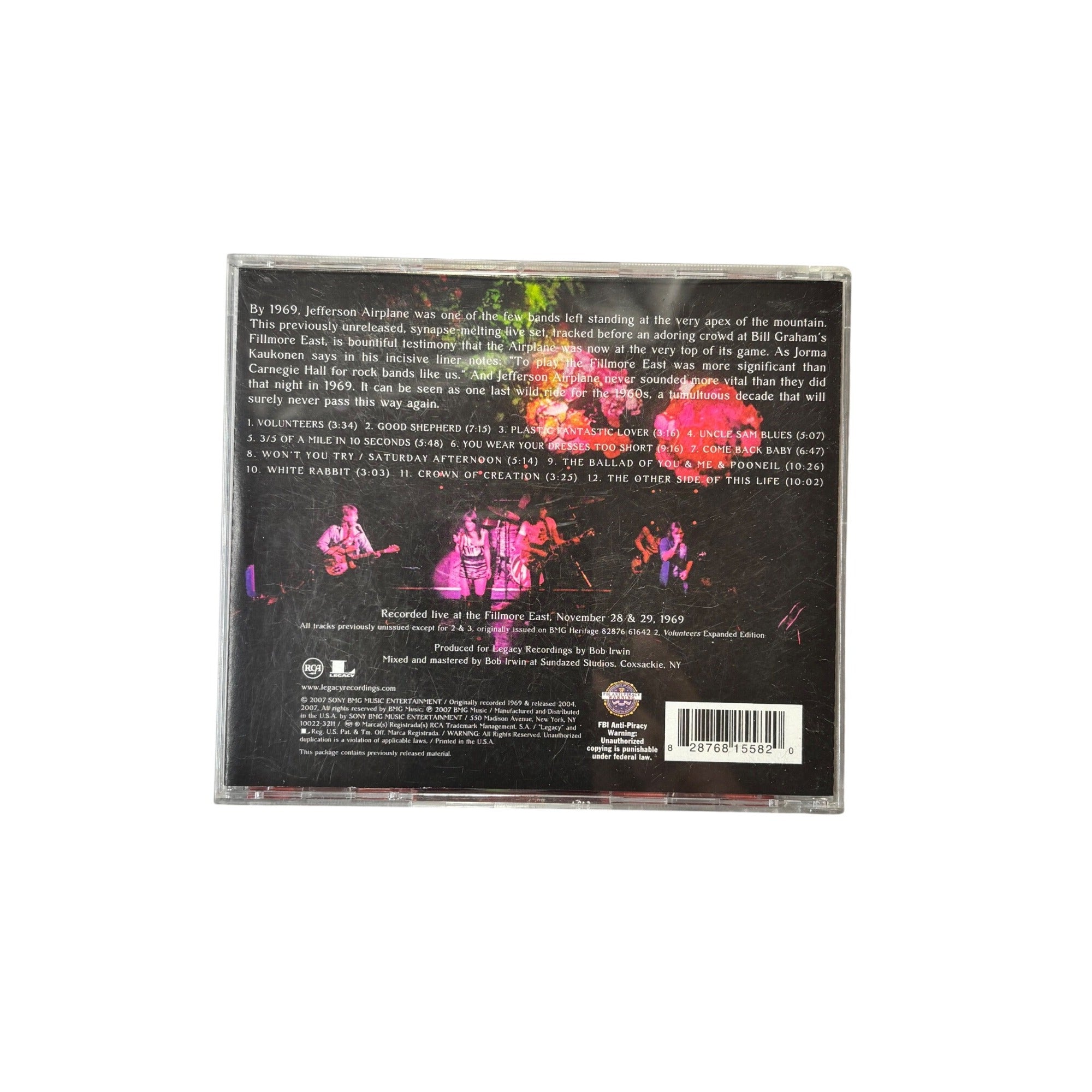 Jefferson Airplane Live At The Fillmore East 1969 CD Sweeping Up The Spotlight