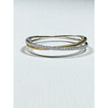 Swarovski Crystal Twist Bangle Bracelet Silver Gold Tone Pavé 2000s