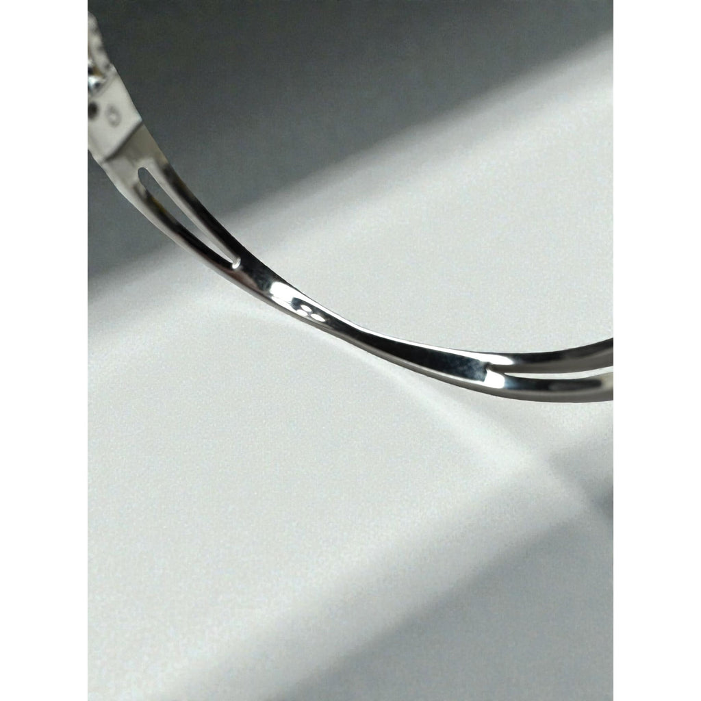 Swarovski Crystal Twist Bangle Bracelet Silver Gold Tone Pavé 2000s