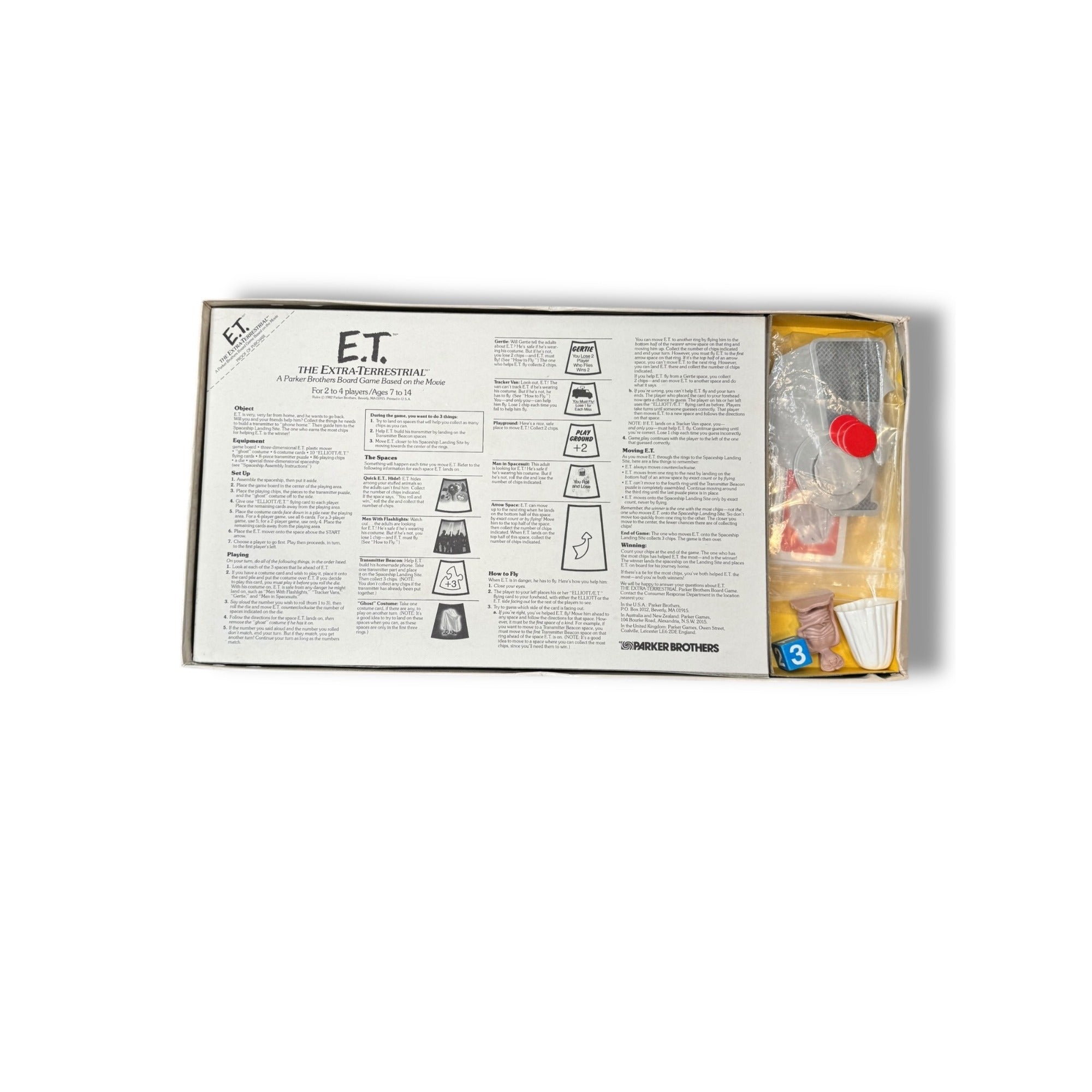 E.T. The Extra-Terrestrial Board Game 1982 Parker Brothers Complete