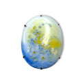 Antique Porcelain Blue Yellow Forget Me Not Flower Brooch