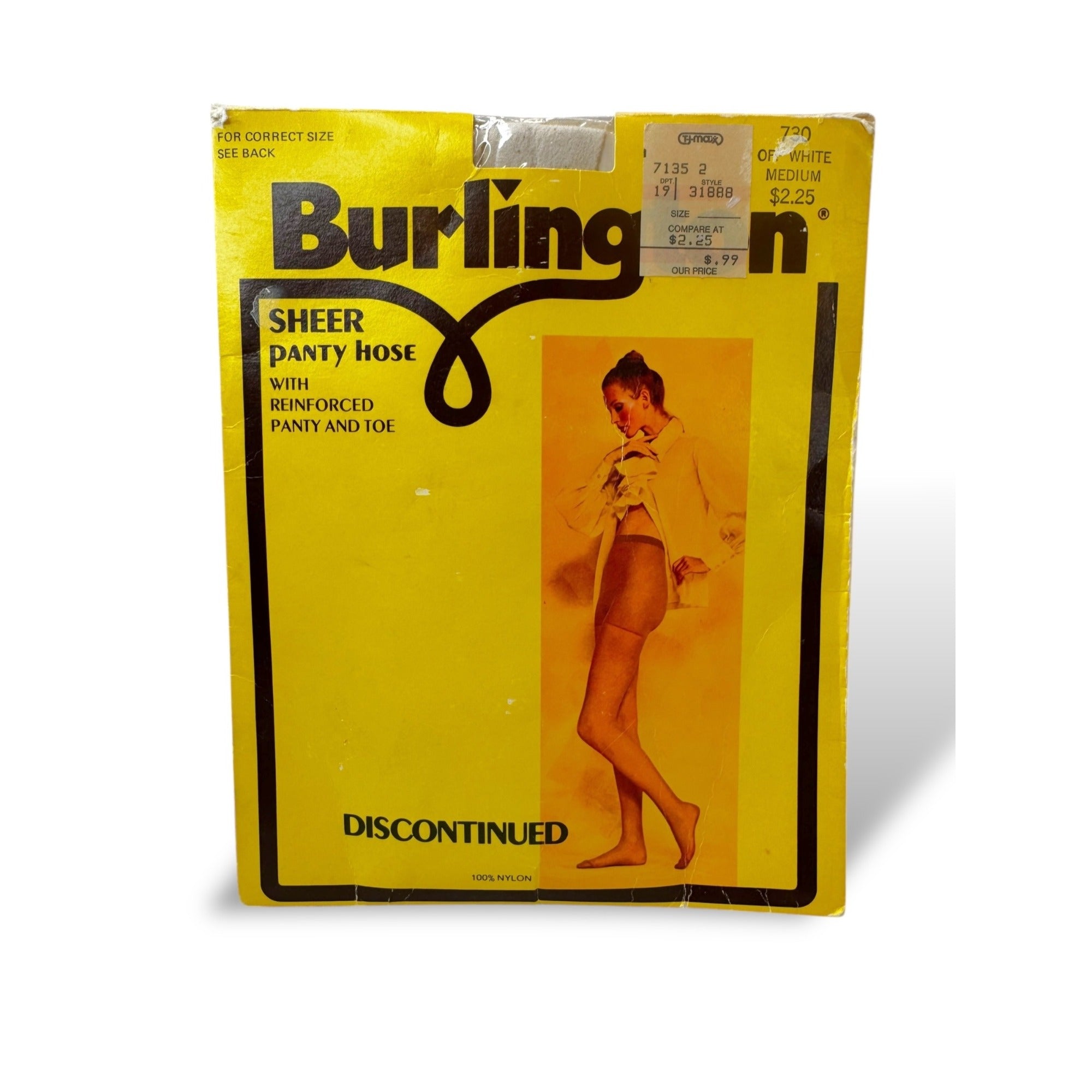 Vintage Burlington Sheer Pantyhose Off White Medium Discontinued USA Made