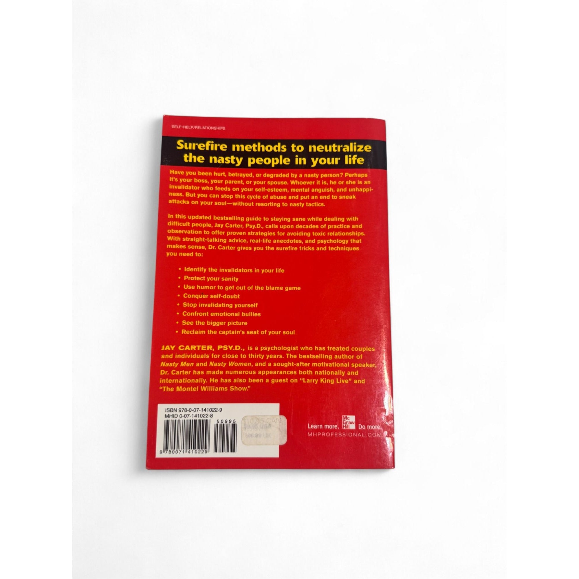 Nasty People Revised Edition By Jay Carter Psy.D. 2003 How To Neutralize Abuse