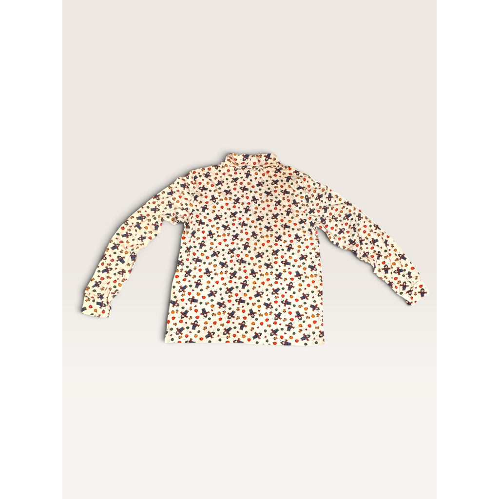 Basic Editions Kmart Womens M Turtleneck White Scarecrow Pumpkin Fall Halloween