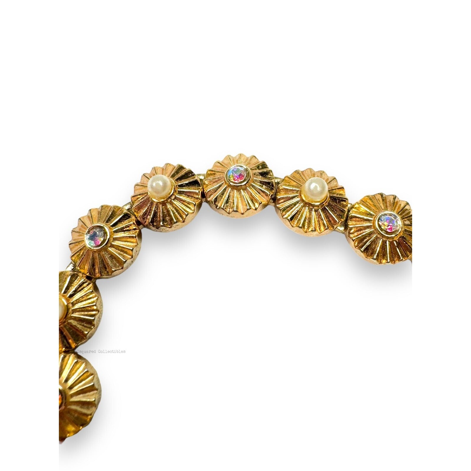Crown Trifari Alfred Philippe AB Crystal Faux Pearl Earring Bracelet Set