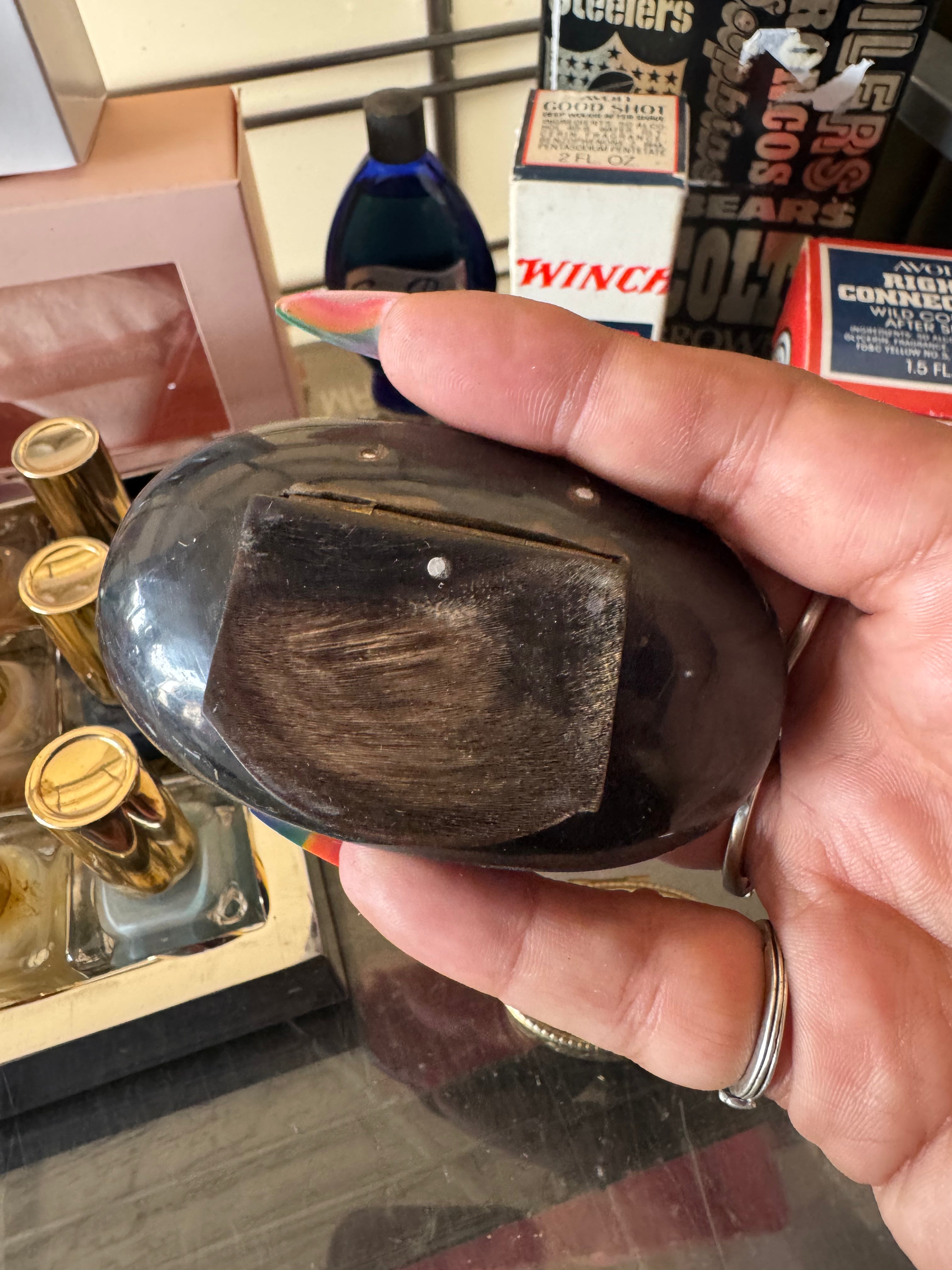 Buffalo horn snuff box