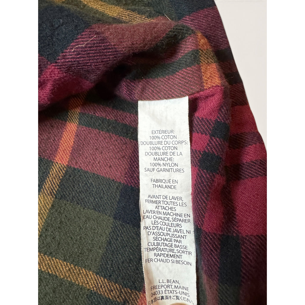 L.L. Bean Mens Large Original Field Coat Khaki Canvas Flannel Lined Vintage 90s
