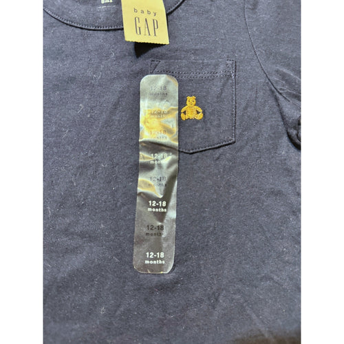 Baby Gap 12–18M Navy Long Sleeve Bodysuit Bear Pocket NWT Cotton