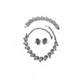 Judy Lee Vintage Floral Crystal Necklace Bracelet & Clip-On Earrings Set