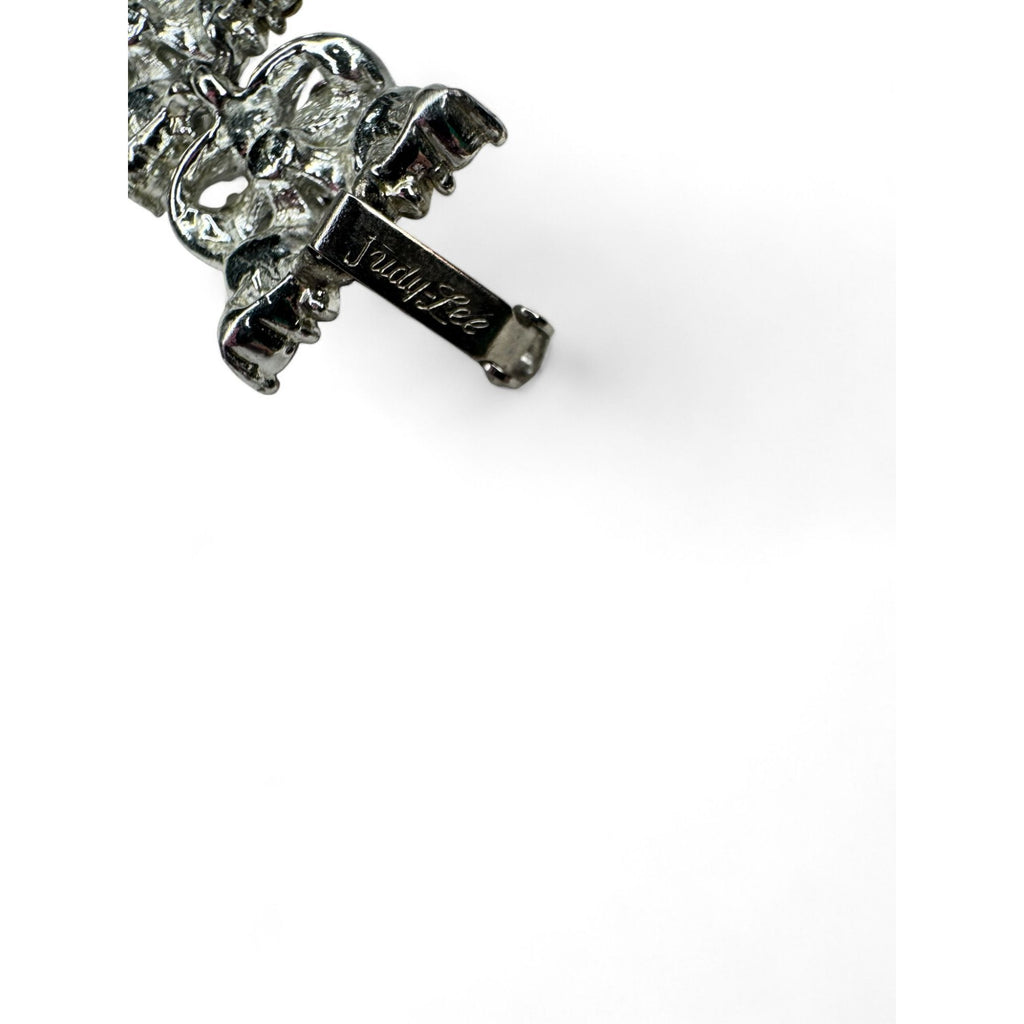 Judy Lee Vintage Floral Crystal Necklace Bracelet & Clip-On Earrings Set