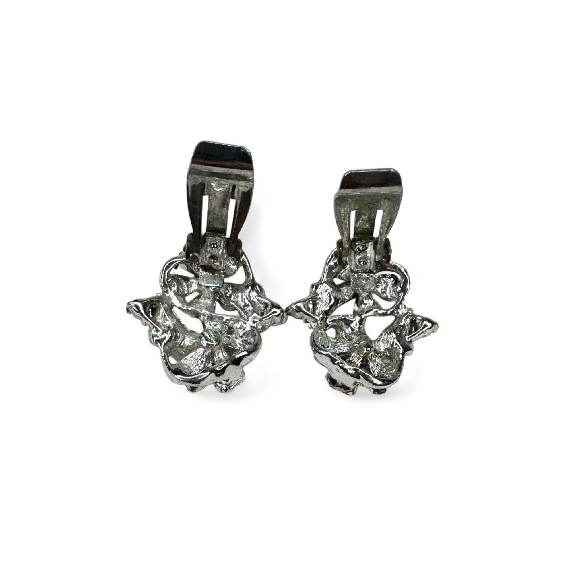 Judy Lee Vintage Floral Crystal Necklace Bracelet & Clip-On Earrings Set