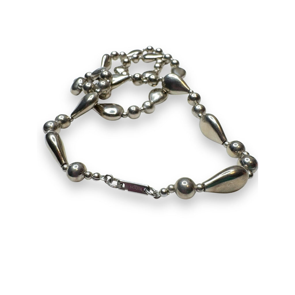 Vintage Carol Dauplaise Silver-Tone Teardrop Beaded Necklace 29"