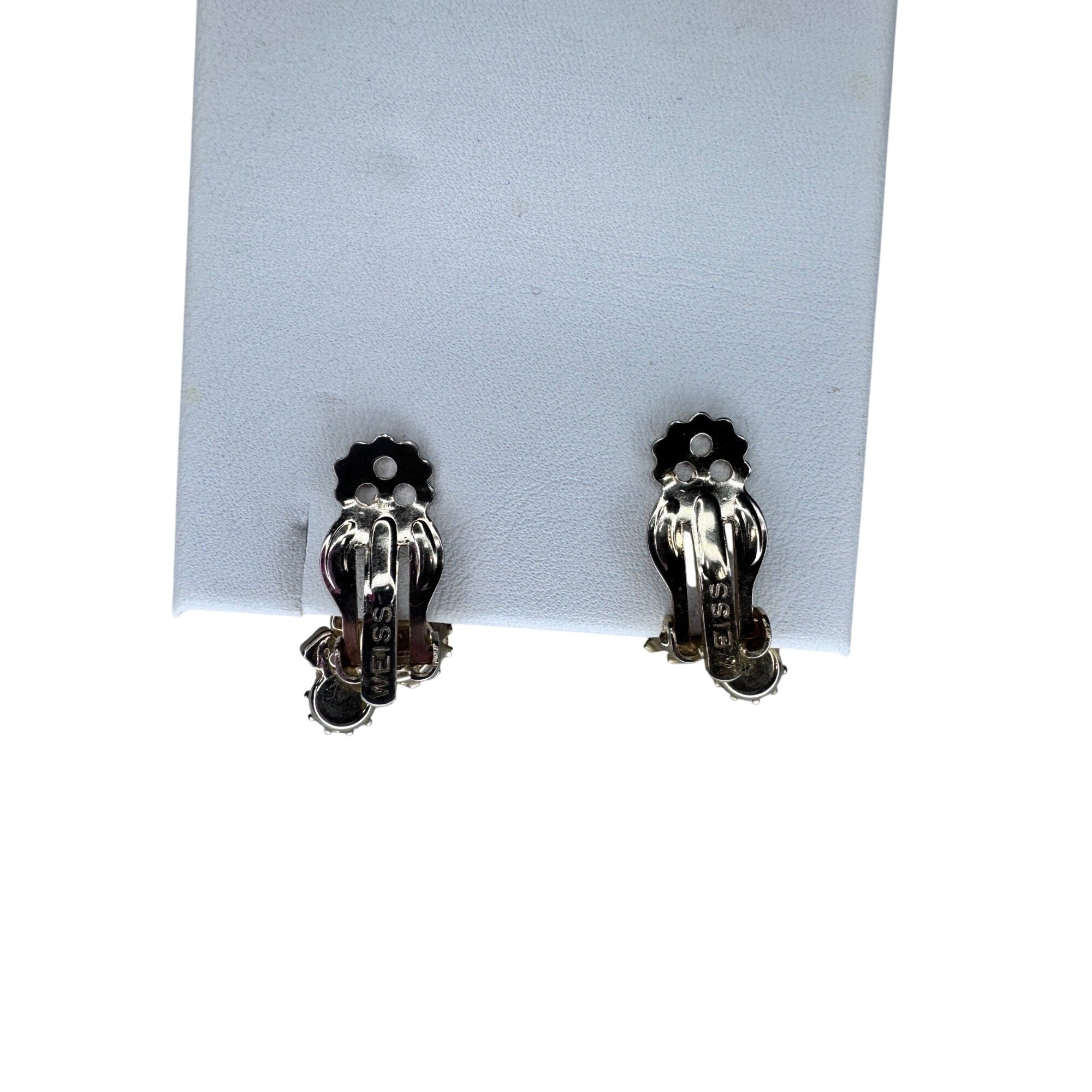 Weiss Climber Earrings Purple Green Yellow Pink Crystal Gold Vintage