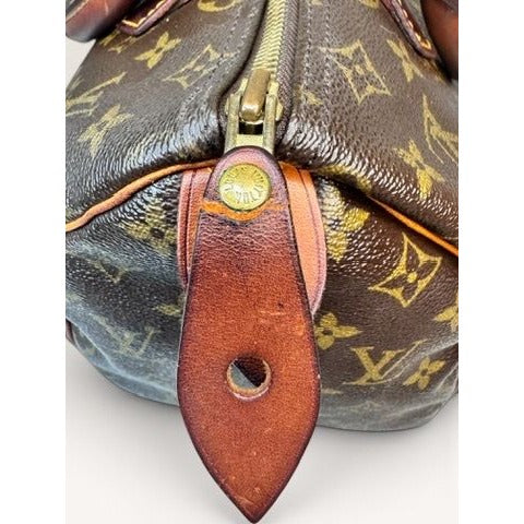Louis Vuitton Monogram Canvas Speedy 30 Handbag Tote 1980s Vintage Authenticated