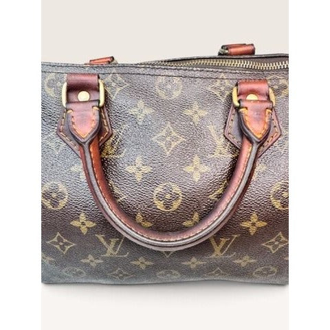 Louis Vuitton Monogram Canvas Speedy 30 Handbag Tote 1980s Vintage Authenticated