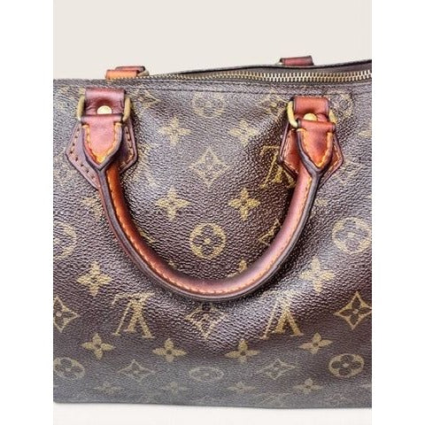 Louis Vuitton Monogram Canvas Speedy 30 Handbag Tote 1980s Vintage Authenticated