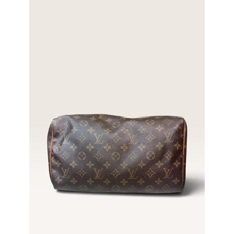 Louis Vuitton Monogram Canvas Speedy 30 Handbag Tote 1980s Vintage Authenticated