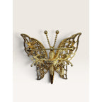 Monet Vintage 1970s Gold Tone Filigree Openwork Butterfly Brooch Pin 1.47"