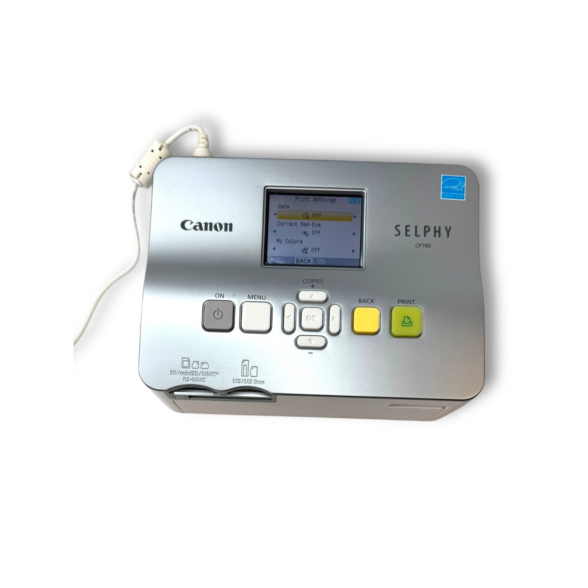 Canon Selphy CP780 Compact Photo Printer Box Accessories