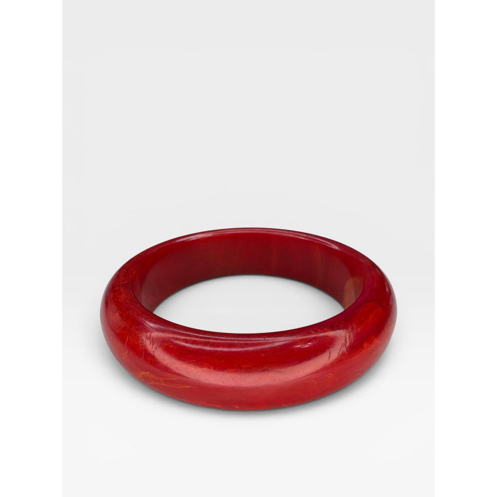 Red Bakelite Bangle Bracelet Marbled Cherry Juice Tested 8"