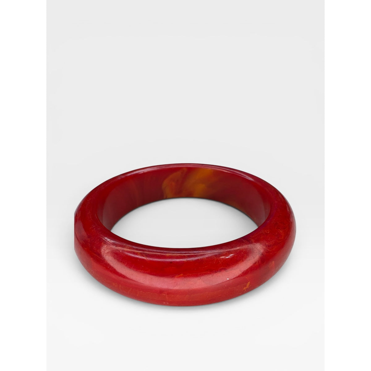 Red Bakelite Bangle Bracelet Marbled Cherry Juice Tested 8"