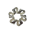 Sarah Coventry Textured Ribbon Wreath Brooch Light Gold Tone 1970s Vintage