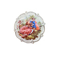 Unsigned Ceramic Brooch Courting Couple Transfer Gold Scrollwork 1950s Vintage