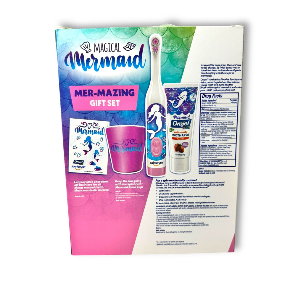 Orajel Kids Magical Mermaid Mer-Mazing Gift Set Toothbrush Toothpaste Rinse Cup