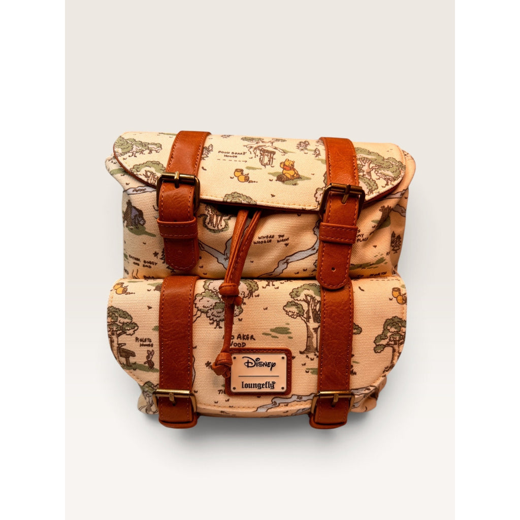 Loungefly Disney Winnie Pooh Hundred Acre Wood Map Buckle Mini Backpack New