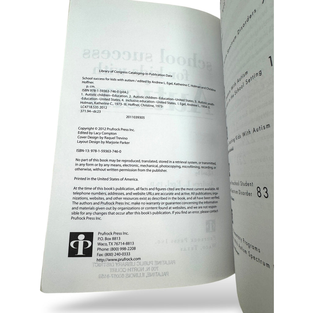 School Success For Kids With Autism Book by Egel Holman Barthold PHD