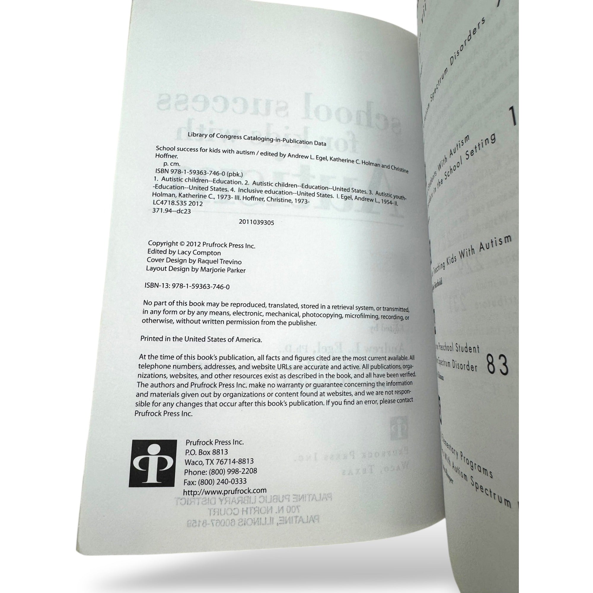 School Success For Kids With Autism Book by Egel Holman Barthold PHD