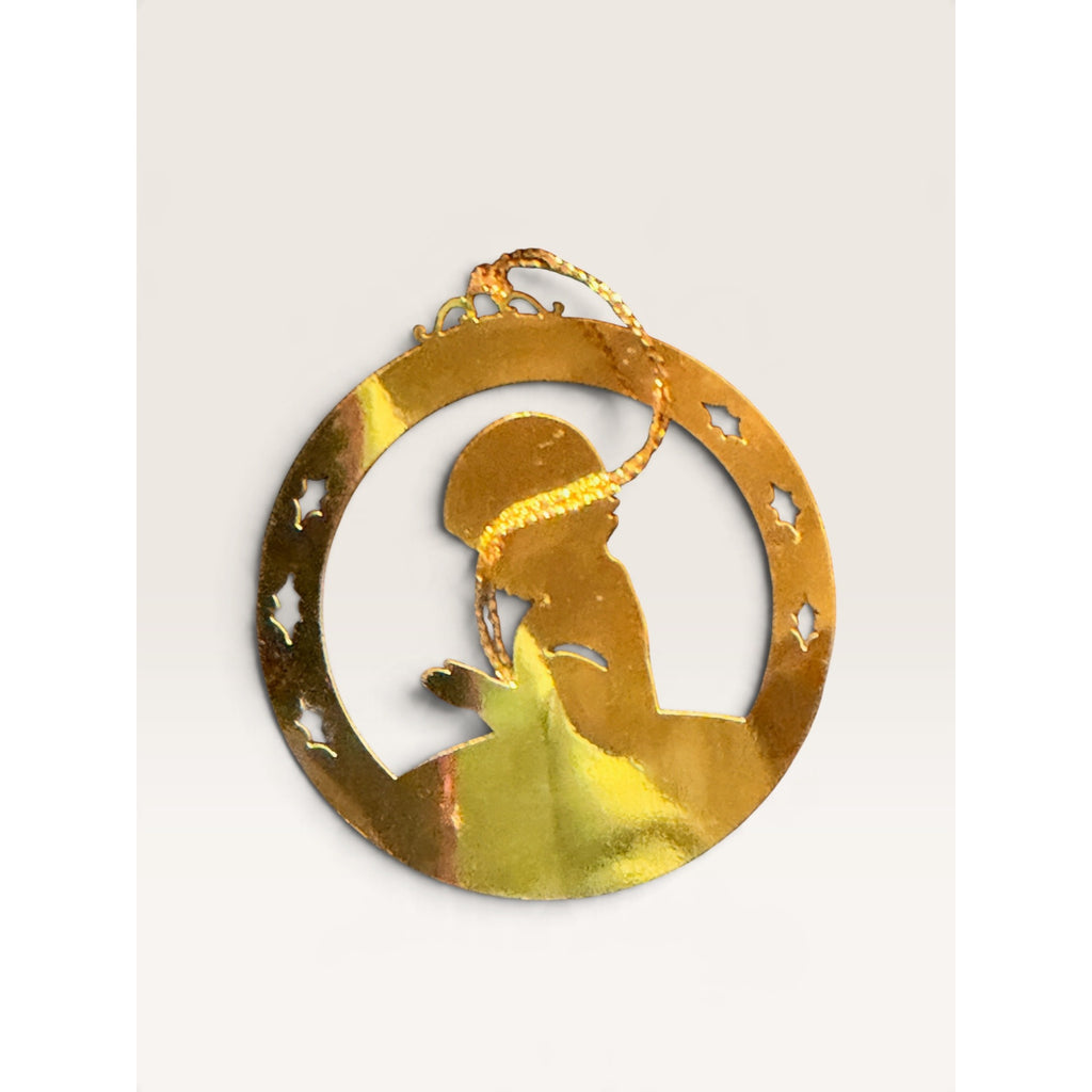 Lillian Vernon Gold Tone Metal Christmas Ornaments Set of 4 80s