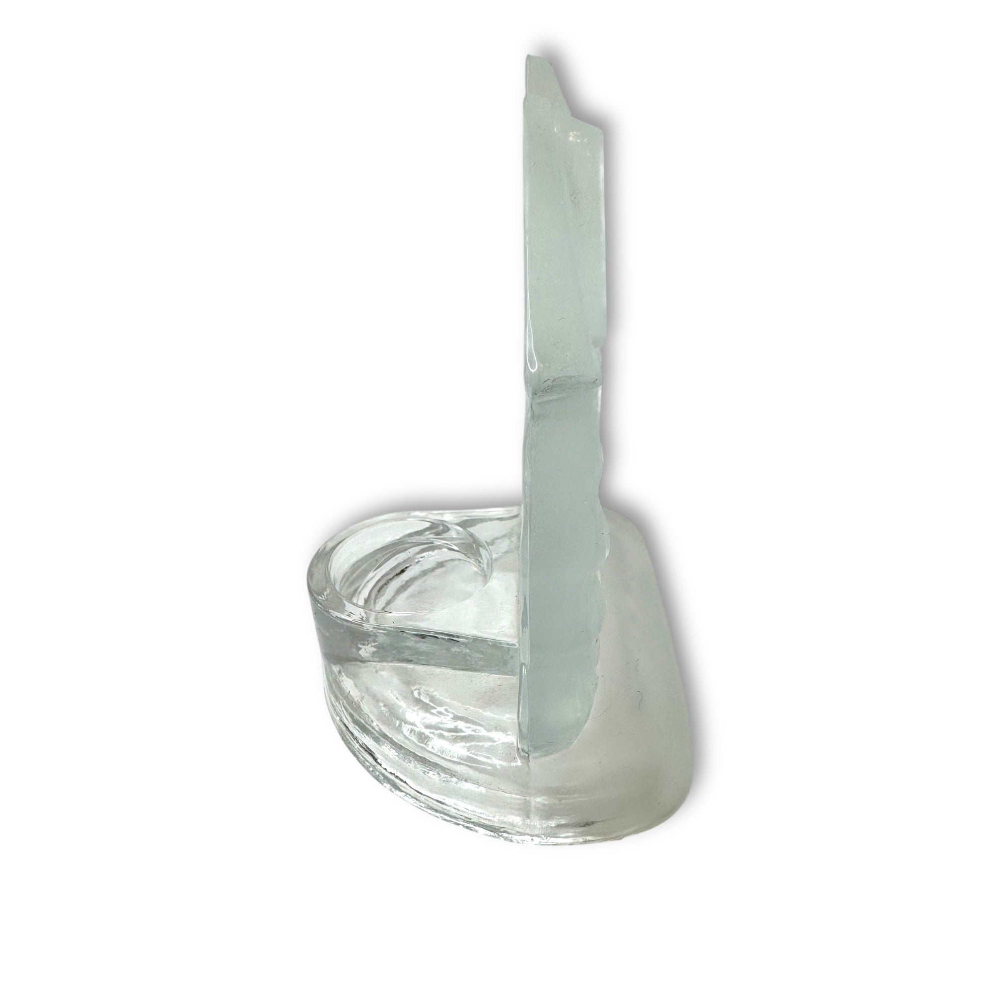 Celebrate The Season Frosted Glass Christmas House Tealight Candle Holder 90s