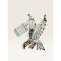 Schrager Vintage 1960s Gold Tone Soaring Eagle Rhinestone Brooch With Tag 2.45"