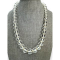Art Deco Faceted Crystal Box Clasp Necklace 17.5”