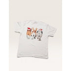 Hanes Men's L Shirt White Dogs Santa Hats Graphic Single Stitch 1995 VIntage