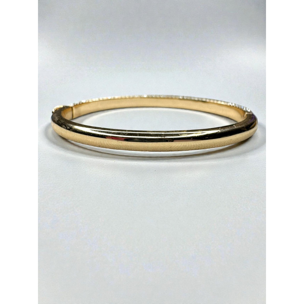 DKNY Donna Karan Crystal Pave Bangle Bracelet Gold Tone Minimalist 2010s