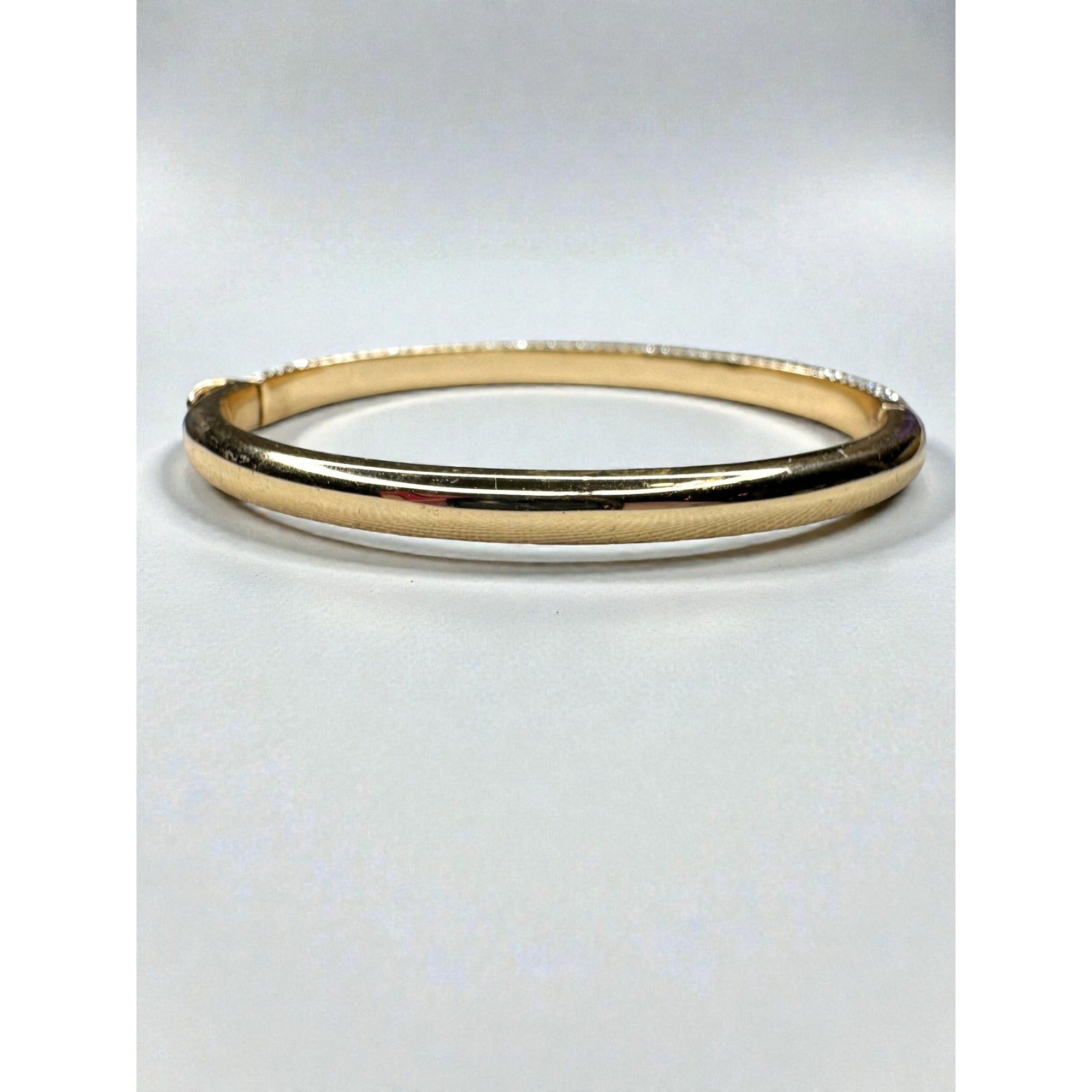 DKNY Donna Karan Crystal Pave Bangle Bracelet Gold Tone Minimalist 2010s