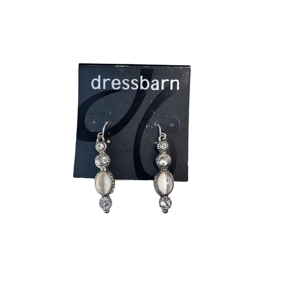 Dressbarn Pierced Earrings Silver Mother of Pearl 2010s Modern