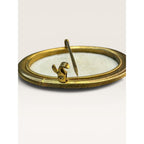 1930s Courting Couple Porcelain Brooch Brass Filigree Lever Safety Catch Pin